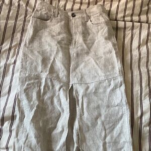 Reformation linen skirt with slit